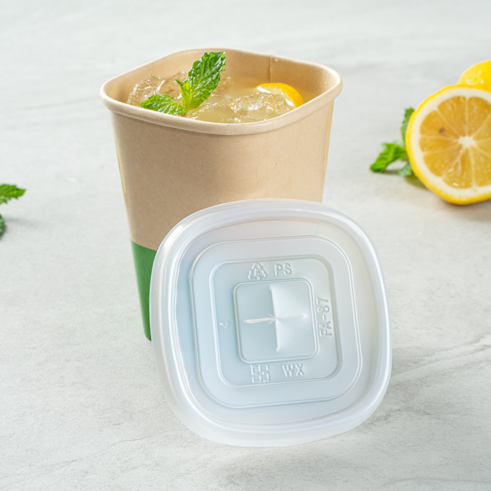 Hip 2 Be Square Frosted Plastic Straw Lid - Fits 12, 16 and 22 oz - 25 count box