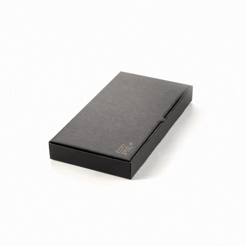 Eco Pie Kraft and Black Paper Corrugated Flatbread Box - 14" x 7" x 1 1/2" - 50 count box