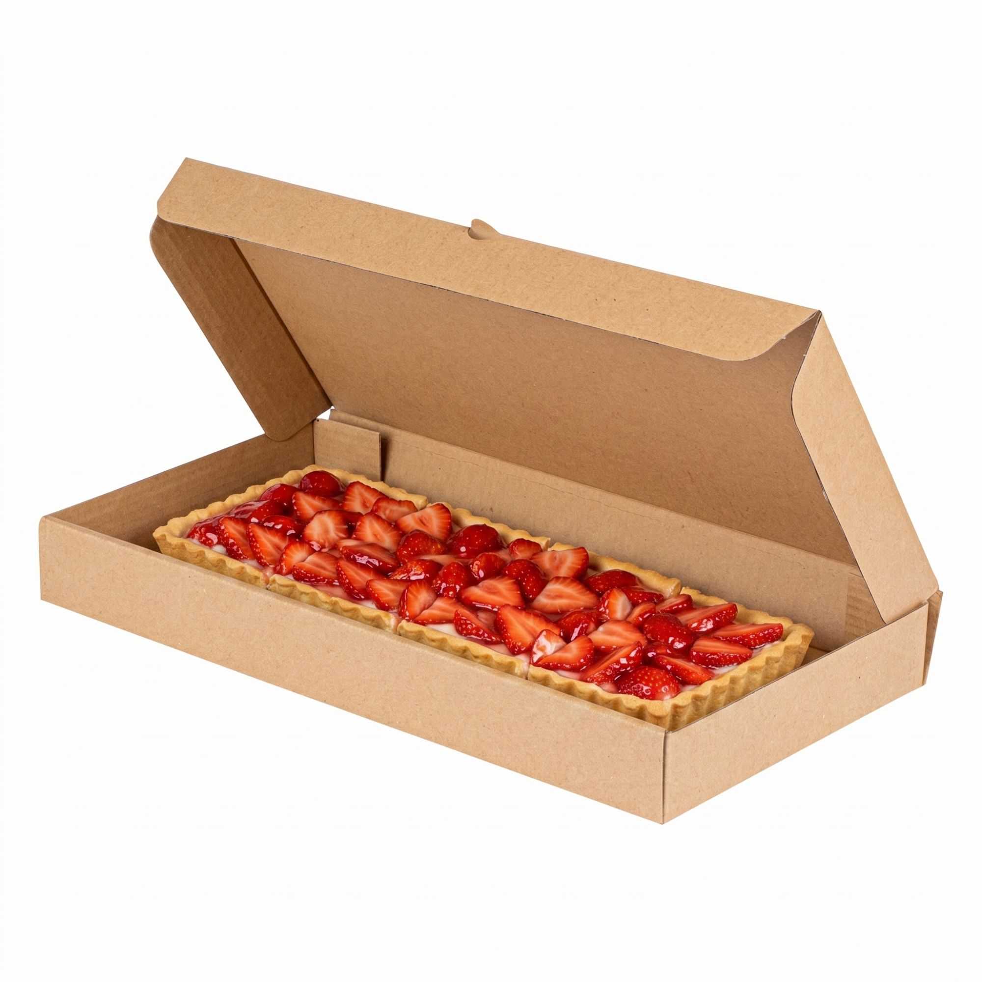 Eco Pie Kraft Paper Corrugated Flatbread Box - 14" x 7" x 1 1/2" - 50 count box