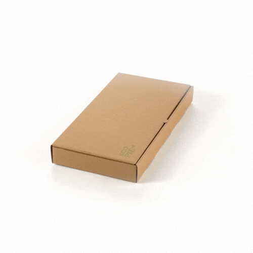 Eco Pie Kraft Paper Corrugated Flatbread Box - 14" x 7" x 1 1/2" - 50 count box
