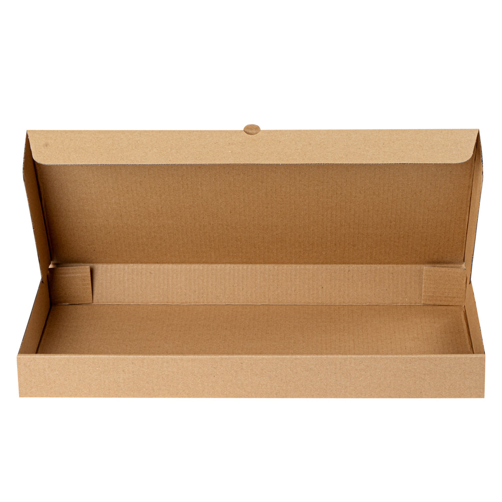Eco Pie Kraft Paper Corrugated Flatbread Box - 16" x 8" x 1 1/2" - 50 count box