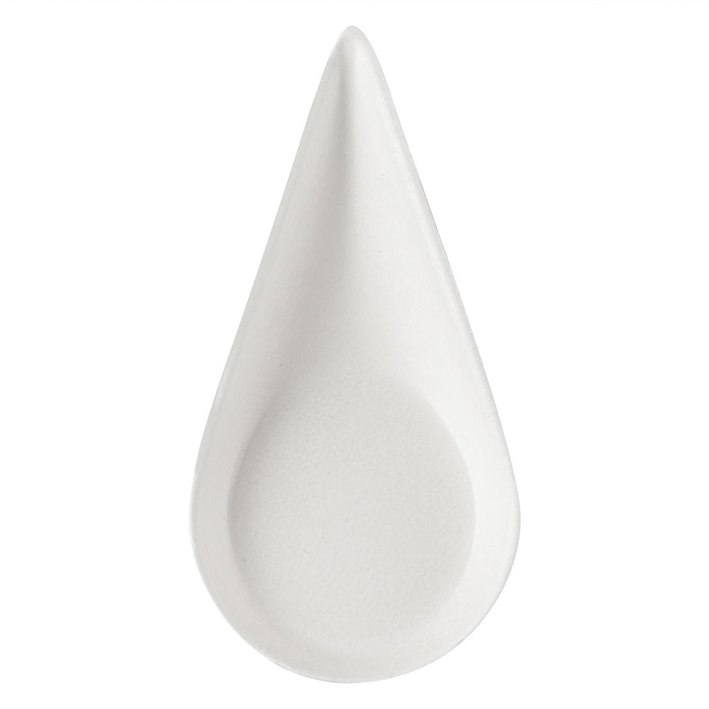Pulp Safe No PFAS Added Teardrop White Sugarcane / Bagasse Tasting Spoon - Home Compostable - 4 1/4" x 2" x 1 1/4" - 100 count box