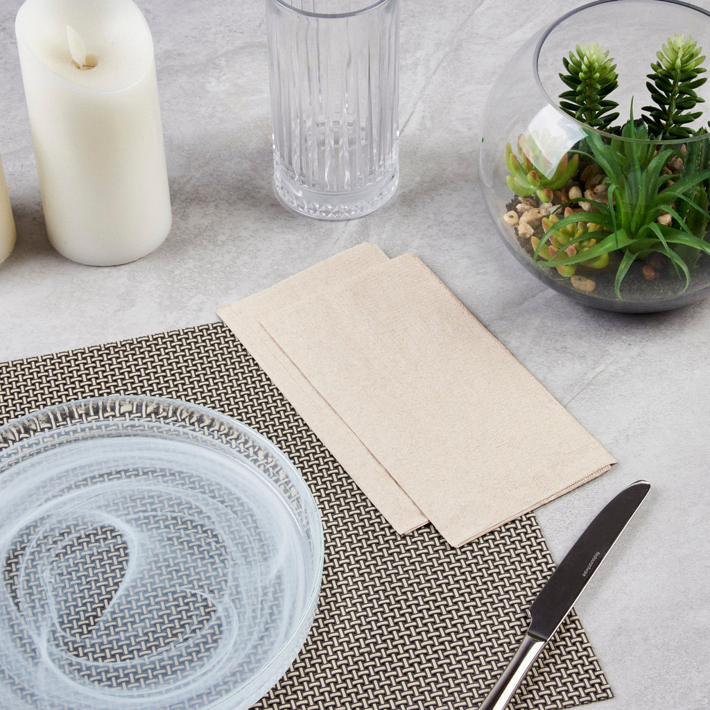 Saving Nature Rectangle Kraft Paper Dinner Napkin - 2-Ply - 17" x 15" - 3000 count box