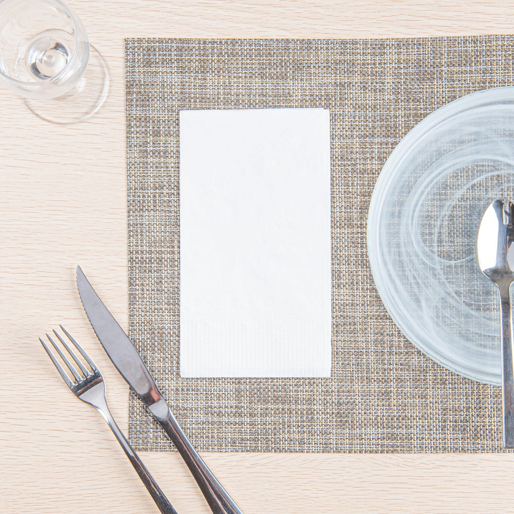 Saving Nature Rectangle White Paper Dinner Napkin - 2-Ply - 17" x 15" - 150 count box