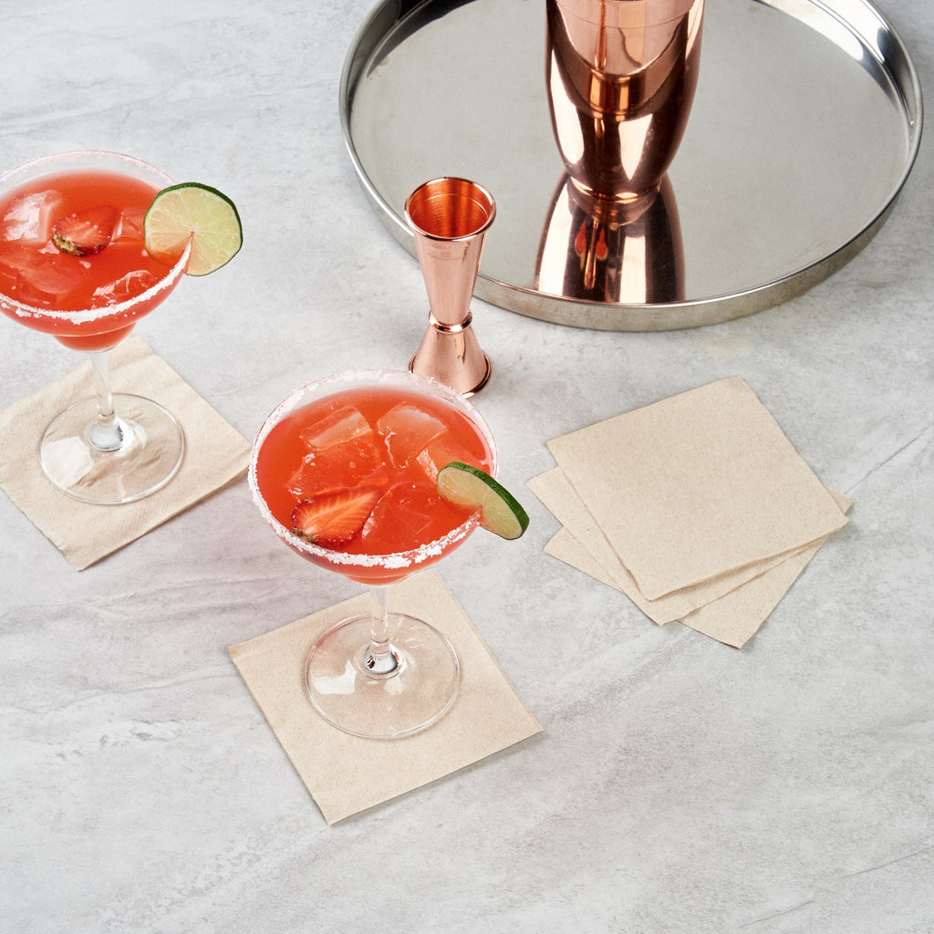 Saving Nature Square Kraft Paper Cocktail Napkin - 1-Ply - 9" x 9" - 500 count box