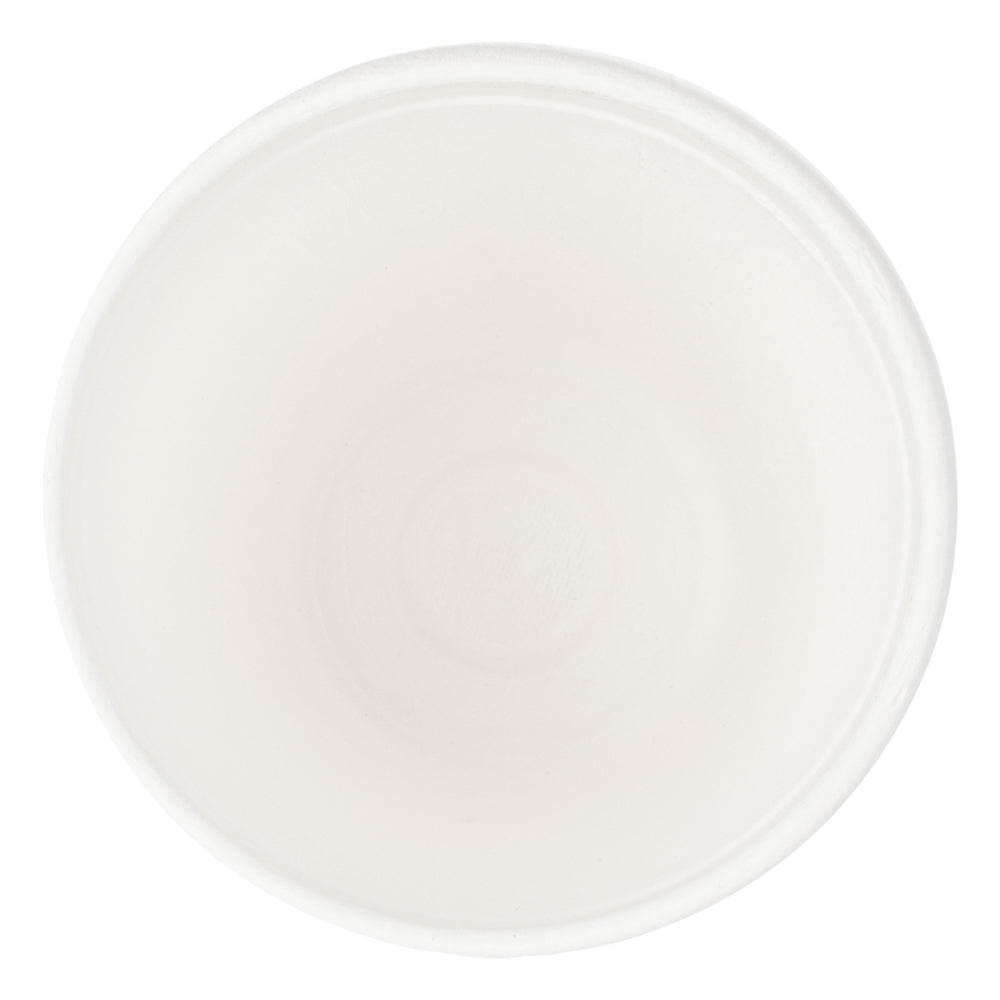 Pulp Safe No PFAS Added 8 oz White Sugarcane / Bagasse Cup - Home Compostable - 3 1/4" x 3 1/4" x 3 1/2" - 100 count box