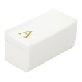 Luxenap Rectangle Gold Letter A White Paper Linen-Feel Guest Towel / Napkin - Air Laid, Sans Serif Font - 15 3/4" x 8" - 2000 count box