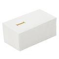 Luxenap Rectangle Gold Letter I White Paper Linen-Feel Guest Towel / Napkin - Air Laid, Sans Serif Font - 15 3/4" x 8" - 50 count box