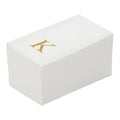 Luxenap Rectangle Gold Letter K White Paper Linen-Feel Guest Towel / Napkin - Air Laid, Sans Serif Font - 15 3/4" x 8" - 50 count box