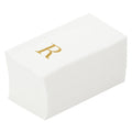 Luxenap Rectangle Gold Letter R White Paper Linen-Feel Guest Towel / Napkin - Air Laid, Sans Serif Font - 15 3/4" x 8" - 50 count box