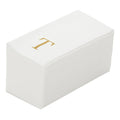Luxenap Rectangle Gold Letter T White Paper Linen-Feel Guest Towel / Napkin - Air Laid, Sans Serif Font - 15 3/4" x 8" - 50 count box