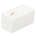 Luxenap Rectangle Gold Letter V White Paper Linen-Feel Guest Towel / Napkin - Air Laid, Sans Serif Font - 15 3/4" x 8" - 50 count box