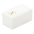 Luxenap Rectangle Gold Letter X White Paper Linen-Feel Guest Towel / Napkin - Air Laid, Sans Serif Font - 15 3/4" x 8" - 50 count box
