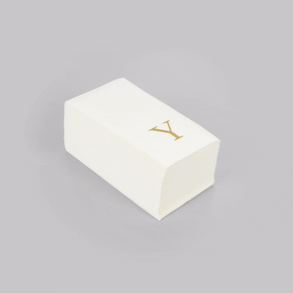Luxenap Rectangle Gold Letter Y White Paper Linen-Feel Guest Towel / Napkin - Air Laid, Sans Serif Font - 15 3/4" x 8" - 2000 count box