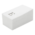 Luxenap Rectangle Silver Letter E White Paper Linen-Feel Guest Towel / Napkin - Air Laid, Sans Serif Font - 15 3/4" x 8" - 2000 count box