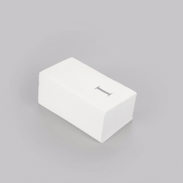 Luxenap Rectangle Silver Letter I White Paper Linen-Feel Guest Towel / Napkin - Air Laid, Sans Serif Font - 15 3/4" x 8" - 50 count box