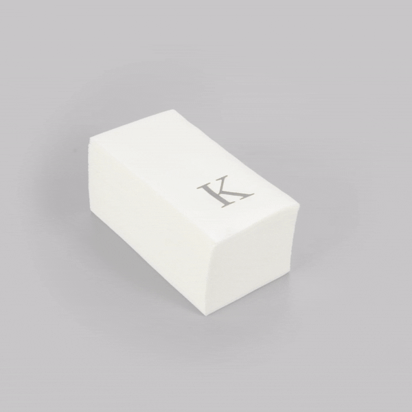 Luxenap Rectangle Silver Letter K White Paper Linen-Feel Guest Towel / Napkin - Air Laid, Sans Serif Font - 15 3/4" x 8" - 50 count box