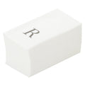 Luxenap Rectangle Silver Letter R White Paper Linen-Feel Guest Towel / Napkin - Air Laid, Sans Serif Font - 15 3/4" x 8" - 50 count box