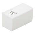 Luxenap Rectangle Silver Letter W White Paper Linen-Feel Guest Towel / Napkin - Air Laid, Sans Serif Font - 15 3/4" x 8" - 50 count box