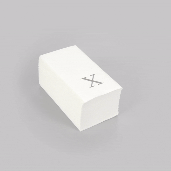 Luxenap Rectangle Silver Letter X White Paper Linen-Feel Guest Towel / Napkin - Air Laid, Sans Serif Font - 15 3/4" x 8" - 2000 count box