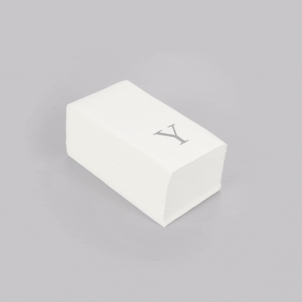 Luxenap Rectangle Silver Letter Y White Paper Linen-Feel Guest Towel / Napkin - Air Laid, Sans Serif Font - 15 3/4" x 8" - 50 count box