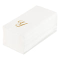 Luxenap Rectangle Gold Letter Y White Paper Linen-Feel Guest Towel / Napkin - Air Laid, Cursive Font - 15 3/4" x 8" - 2000 count box