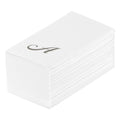 Luxenap Rectangle Silver Letter A White Paper Linen-Feel Guest Towel / Napkin - Air Laid, Cursive Font - 15 3/4" x 8" - 50 count box