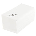 Luxenap Rectangle Silver Letter I White Paper Linen-Feel Guest Towel / Napkin - Air Laid, Cursive Font - 15 3/4" x 8" - 50 count box