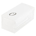 Luxenap Rectangle Silver Letter O White Paper Linen-Feel Guest Towel / Napkin - Air Laid, Cursive Font - 15 3/4" x 8" - 50 count box