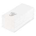 Luxenap Rectangle Silver Letter Y White Paper Linen-Feel Guest Towel / Napkin - Air Laid, Cursive Font - 15 3/4" x 8" - 50 count box