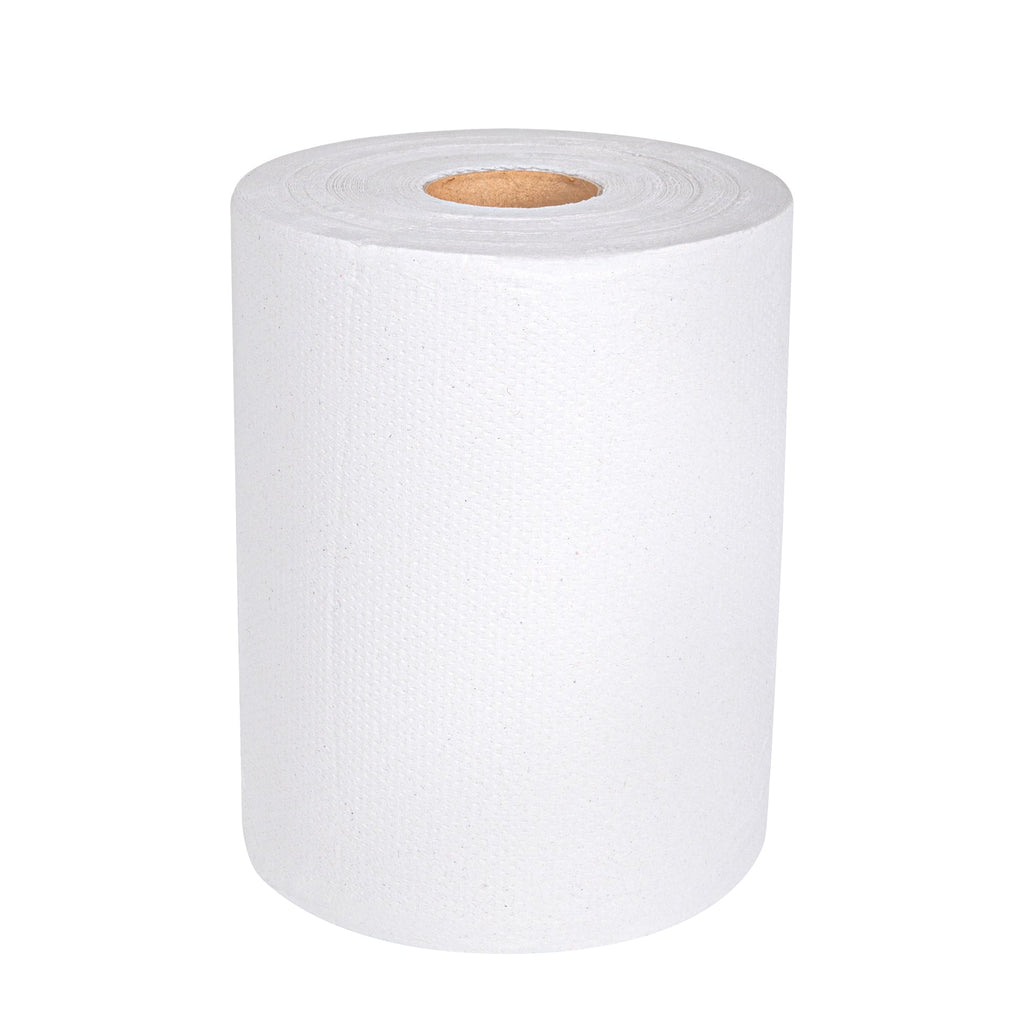 Clean Tek Professional White Paper Towel Roll - 1-Ply - 600' x 8" - 12 count box