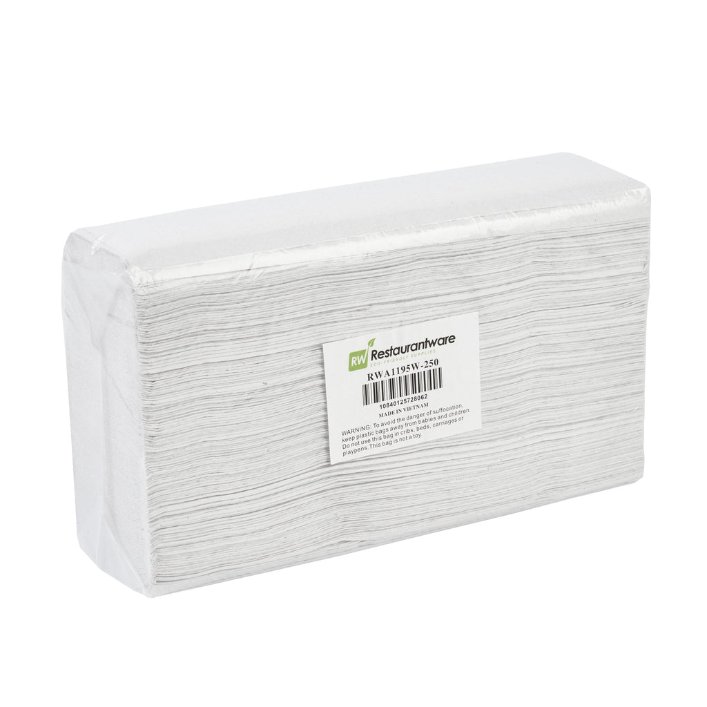 Clean Tek Professional White M-Fold Paper Towel - 1-Ply - 9 1/2" x 9 1/4" - 4000 count box