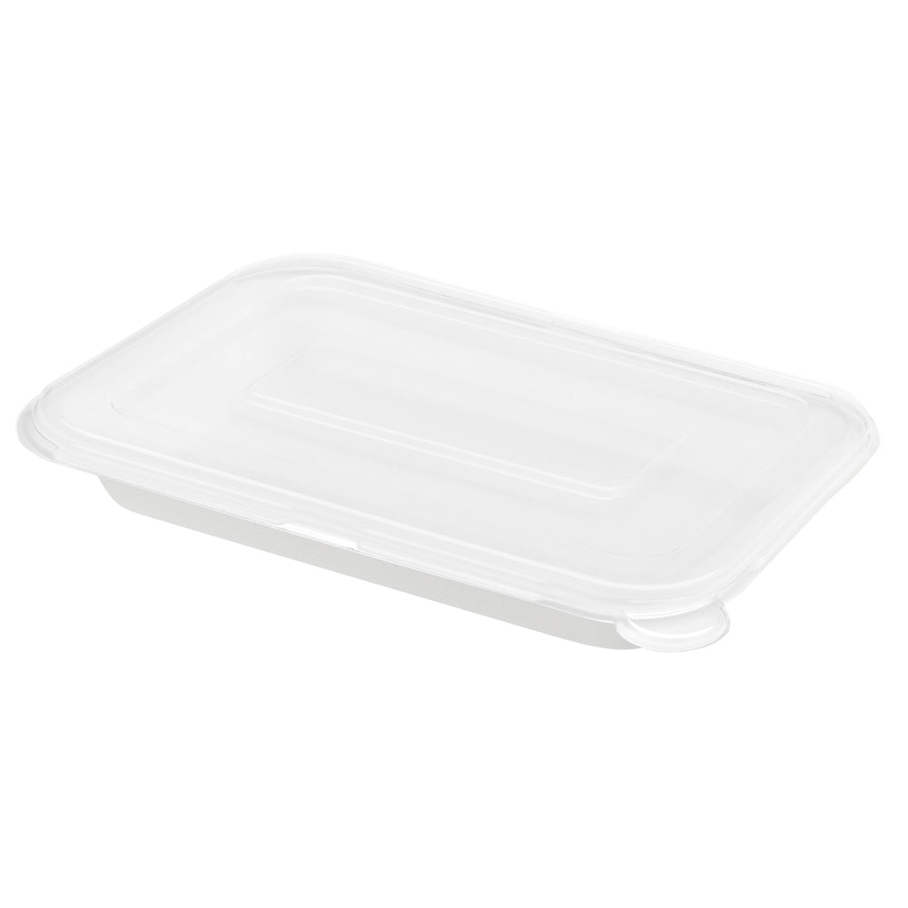 Pulp Safe No PFAS Added 12 oz Rectangle White Sugarcane / Bagasse Container - Home Compostable - 7" x 4 1/2" x 1" - 100 count box