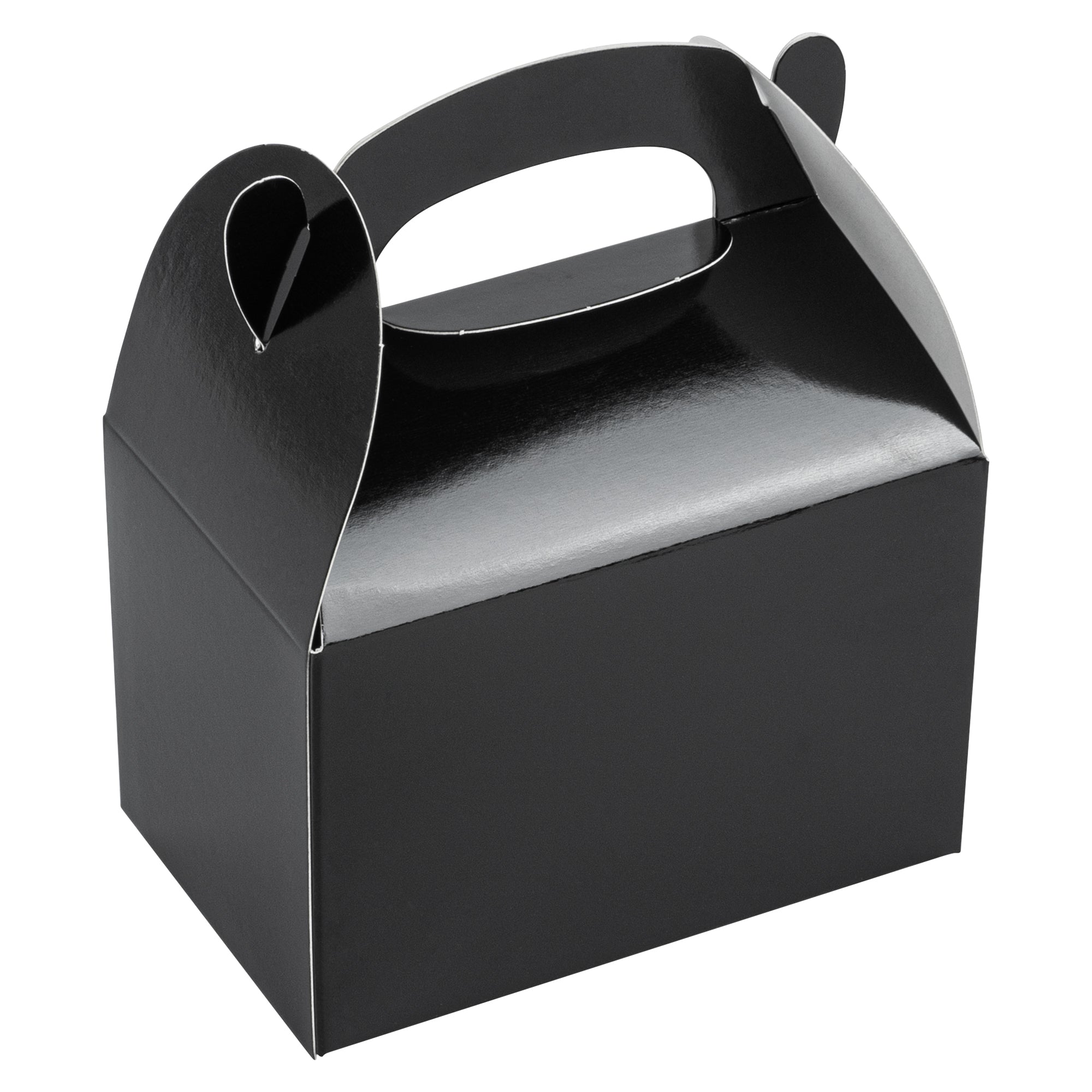Bio Tek Black Paper Gable Box / Take Out Container - Greaseproof - 4" x 2 1/2" x 2 1/2" - 100 count box