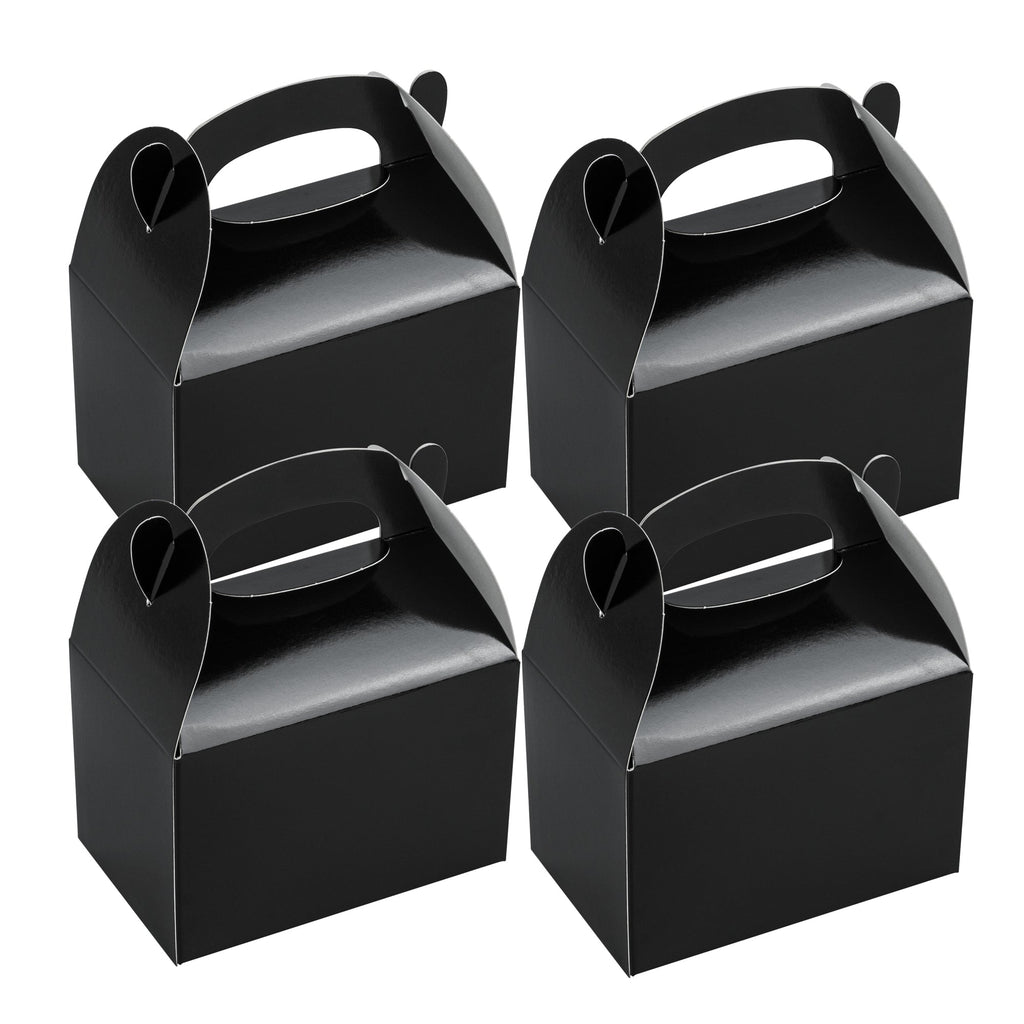 Bio Tek Black Paper Gable Box / Take Out Container - Greaseproof - 4" x 2 1/2" x 2 1/2" - 100 count box