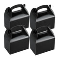 Bio Tek Black Paper Gable Box / Take Out Container - Greaseproof - 4" x 2 1/2" x 2 1/2" - 25 count box