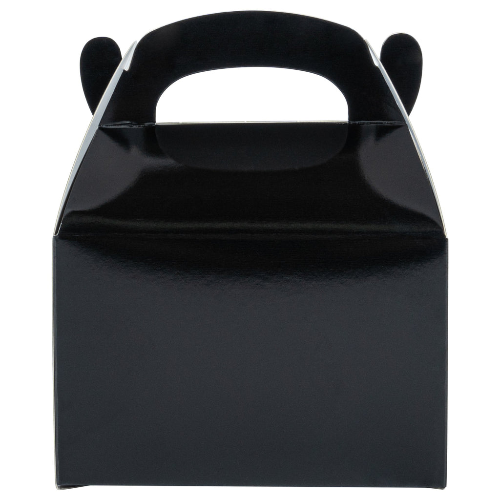 Bio Tek Black Paper Gable Box / Take Out Container - Greaseproof - 4" x 2 1/2" x 2 1/2" - 25 count box