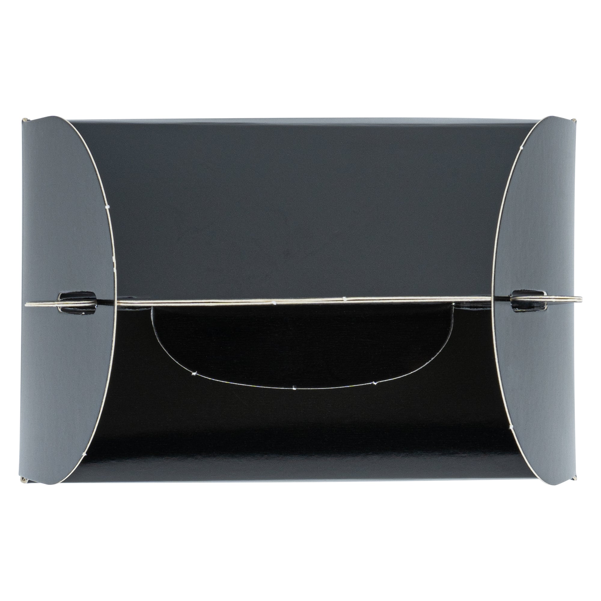 Bio Tek Black Paper Gable Box / Take Out Container - Greaseproof - 4" x 2 1/2" x 2 1/2" - 25 count box