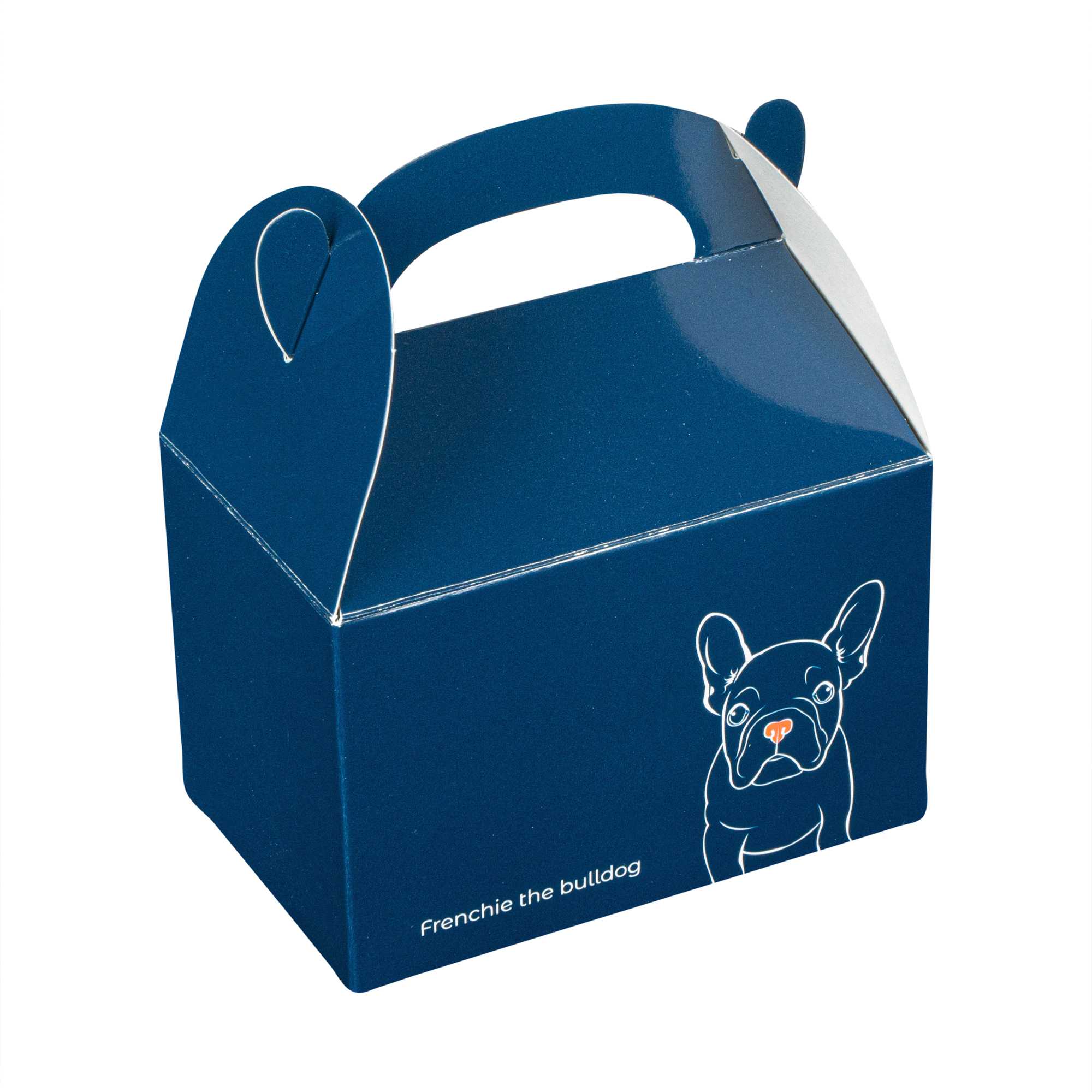 Bio Tek Frenchie Paper Gable Box / Take Out Container - Compostable - 4" x 2 1/2" x 2 1/2" - 25 count box