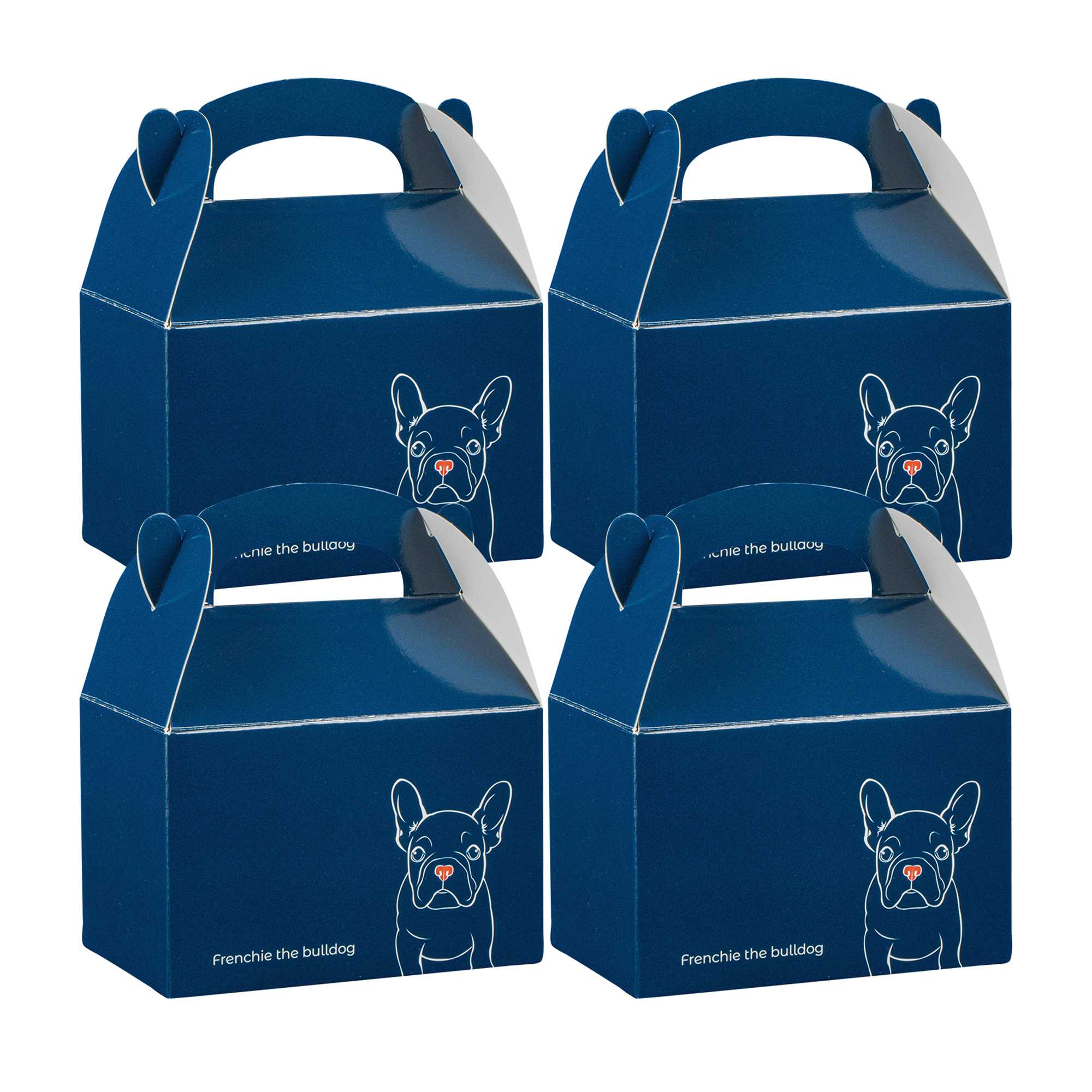 Bio Tek Frenchie Paper Gable Box / Take Out Container - Compostable - 4" x 2 1/2" x 2 1/2" - 25 count box