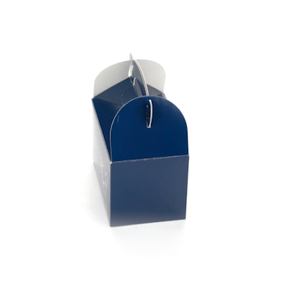 Bio Tek Frenchie Paper Gable Box / Take Out Container - Compostable - 4" x 2 1/2" x 2 1/2" - 25 count box