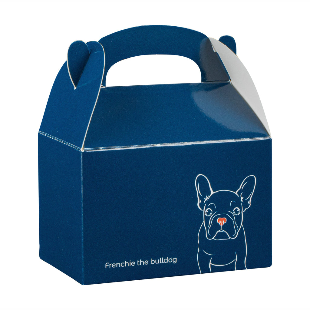 Bio Tek Frenchie Paper Gable Box / Take Out Container - Compostable - 4" x 2 1/2" x 2 1/2" - 100 count box