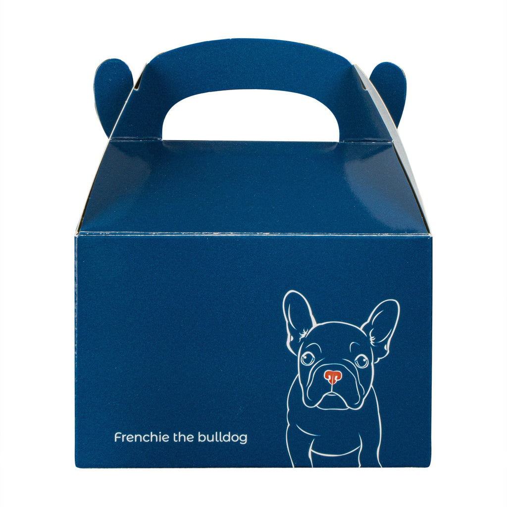 Bio Tek Frenchie Paper Gable Box / Take Out Container - Compostable - 4" x 2 1/2" x 2 1/2" - 100 count box