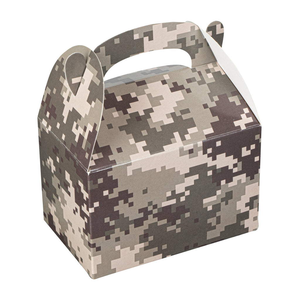 Bio Tek Camouflage Paper Gable Box / Take Out Container - Compostable - 4" x 2 1/2" x 2 1/2" - 100 count box