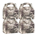 Bio Tek Camouflage Paper Gable Box / Take Out Container - Compostable - 4" x 2 1/2" x 2 1/2" - 25 count box