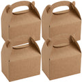 Bio Tek Kraft Paper Gable Box / Take Out Container - Greaseproof - 4" x 2 1/2" x 2 1/2" - 25 count box