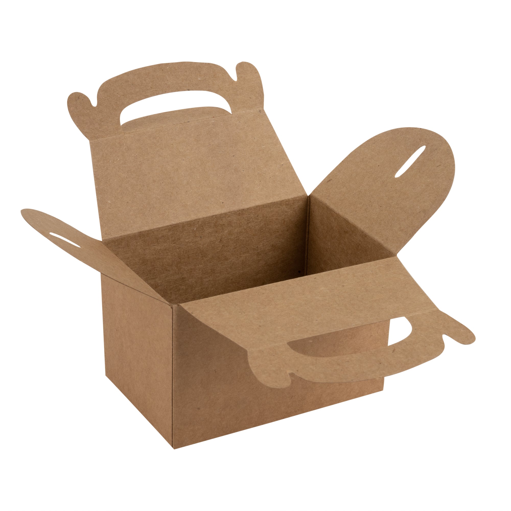 Bio Tek Kraft Paper Gable Box / Take Out Container - Greaseproof - 4" x 2 1/2" x 2 1/2" - 100 count box