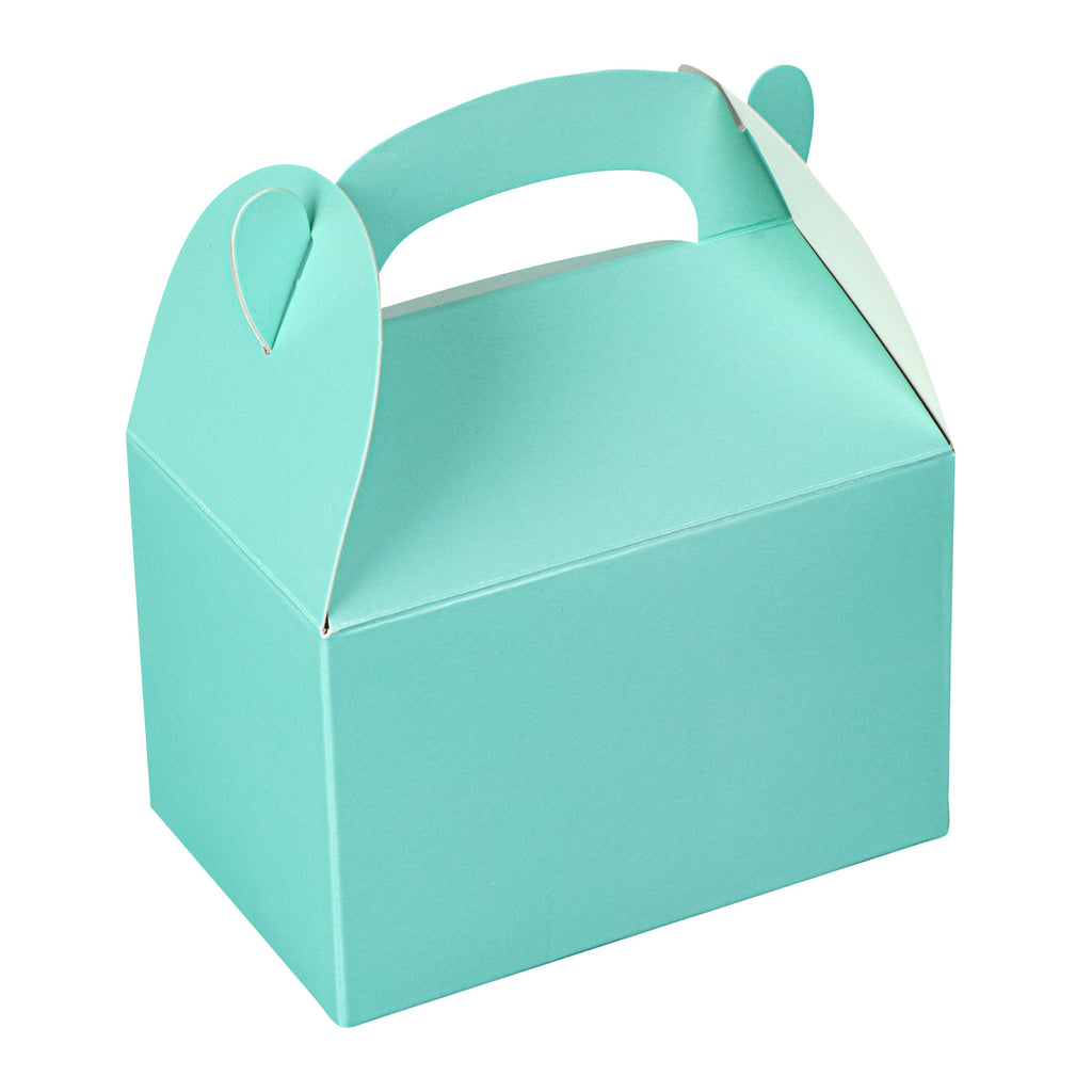 Bio Tek Turquoise Paper Gable Box / Take Out Container - Compostable - 4" x 2 1/2" x 2 1/2" - 25 count box