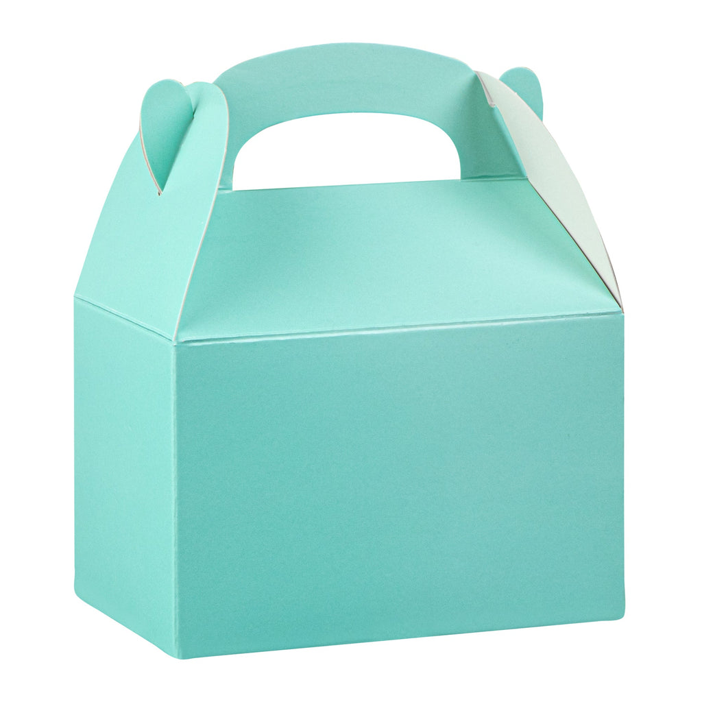 Bio Tek Turquoise Paper Gable Box / Take Out Container - Compostable - 4" x 2 1/2" x 2 1/2" - 25 count box