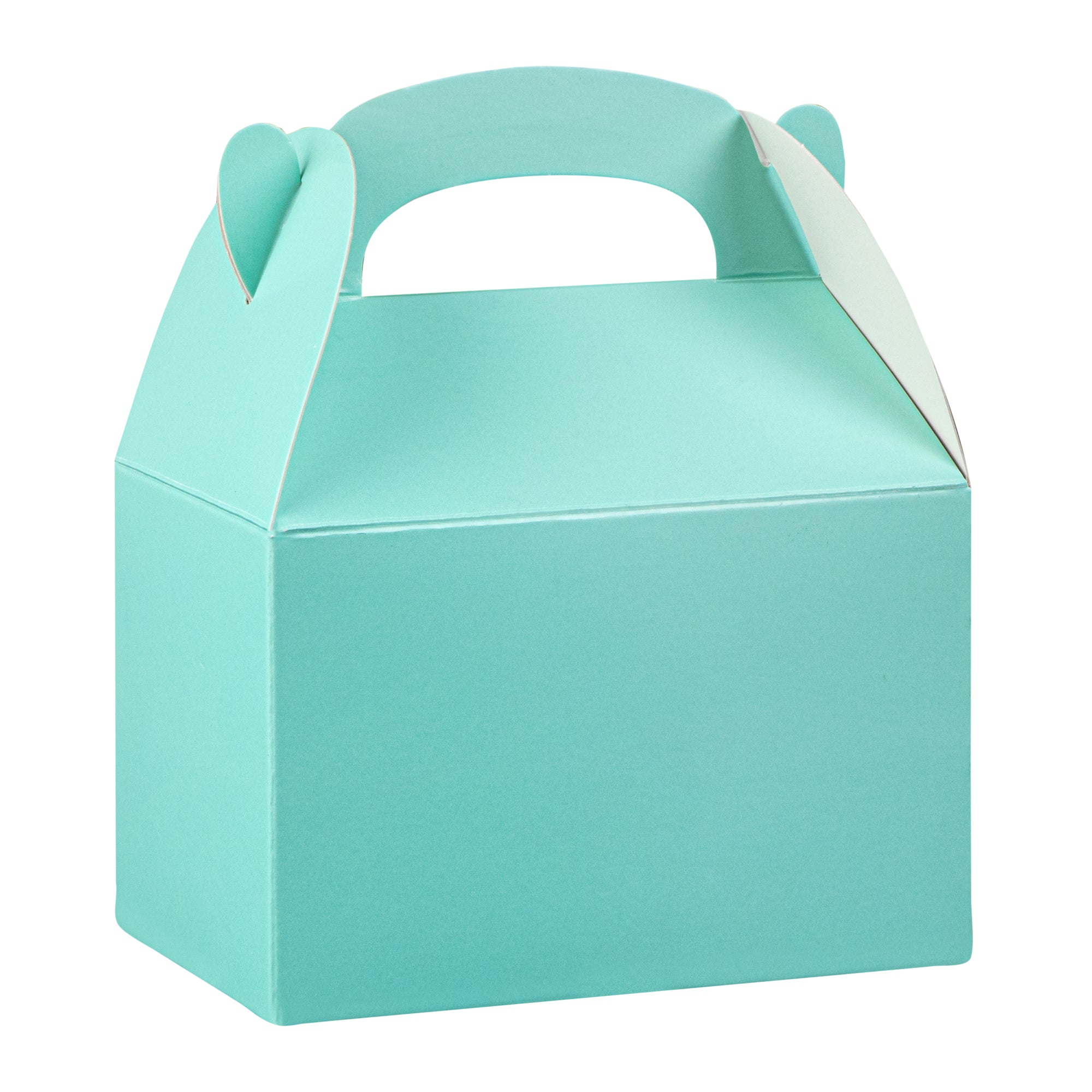 Bio Tek Turquoise Paper Gable Box / Take Out Container - Compostable - 4" x 2 1/2" x 2 1/2" - 25 count box